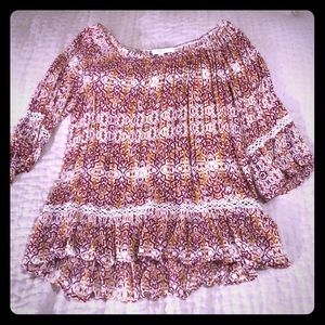 Red, white, and orange shirt